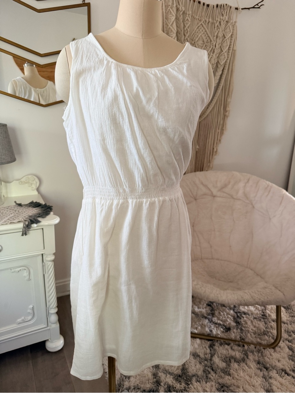 Piko 1988 White Sleeveless Midi Dress